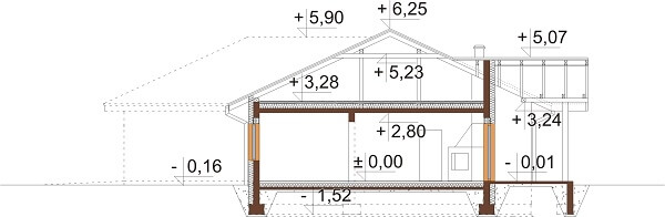 Projekt domu DM-6641 - przekrój