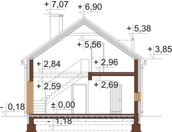 Projekt domu DM-6649 - przekrój