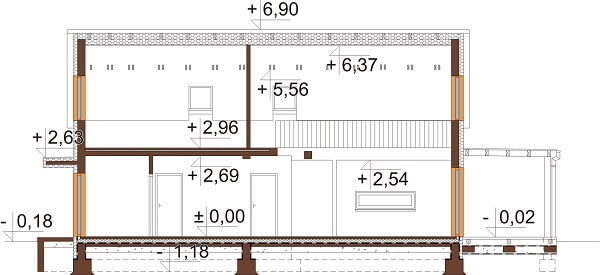 Projekt domu DM-6649 - przekrój