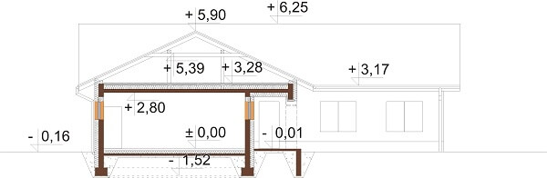 Projekt domu L-6641 - przekrój
