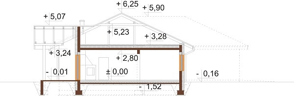 Projekt domu L-6641 - przekrój