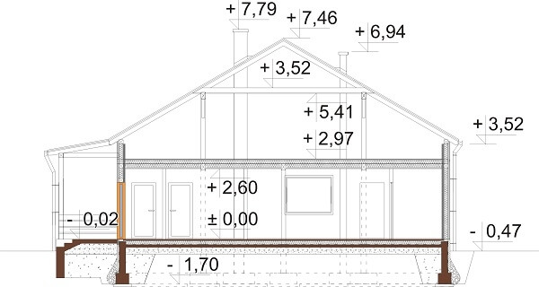 Projekt domu DM-6617 - przekrój