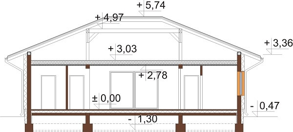 Projekt domu DM-6651 - przekrój