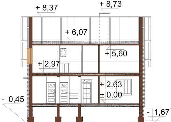 Projekt domu DM-6653 - przekrój