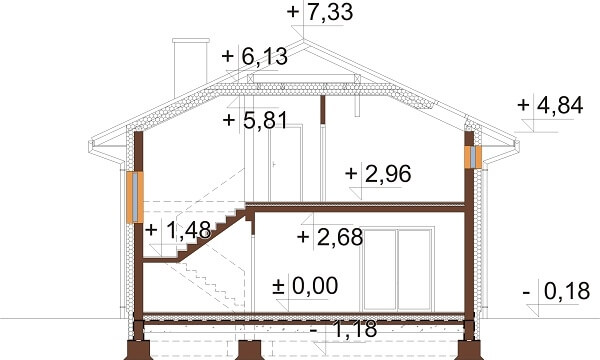 Projekt domu DM-6647 - przekrój