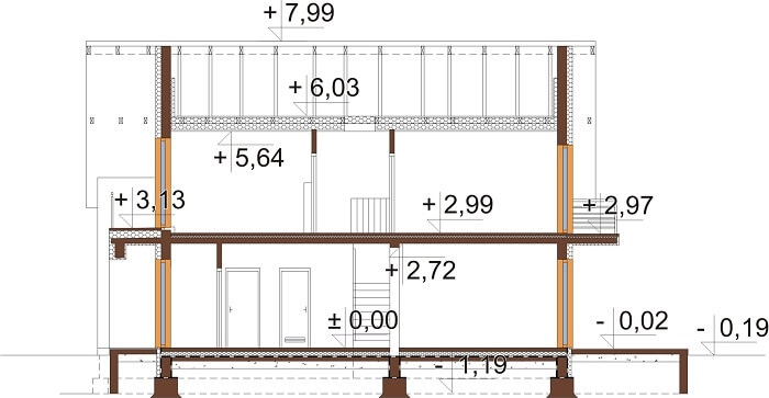 Projekt domu DM-6656 - przekrój