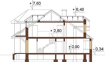 Projekt domu DM-6238 - przekrój
