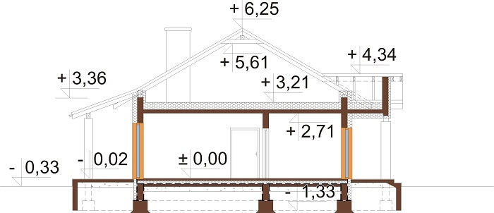 Projekt domu L-6657 - przekrój