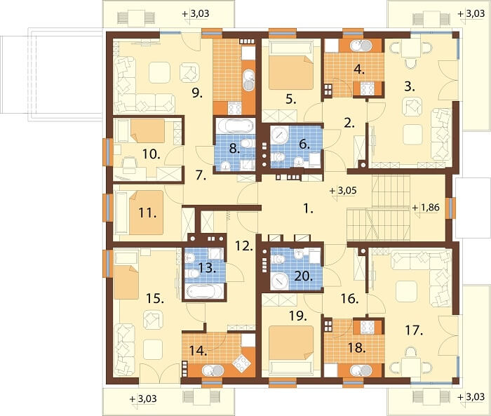 Projekt domu DM-6496 B (DP) - rzut