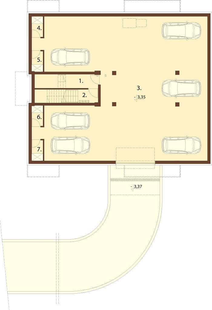 Projekt domu L-6496 B (DP) - rzut