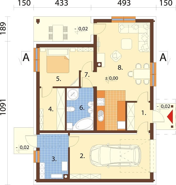 Projekt domu DM-6676 - rzut