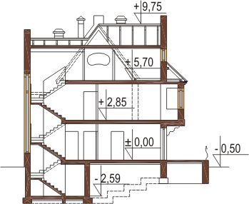 Projekt domu DM-6239 - przekrój