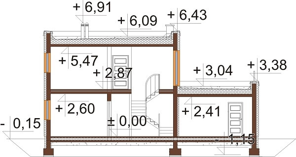 Projekt domu DM-6644 - przekrój