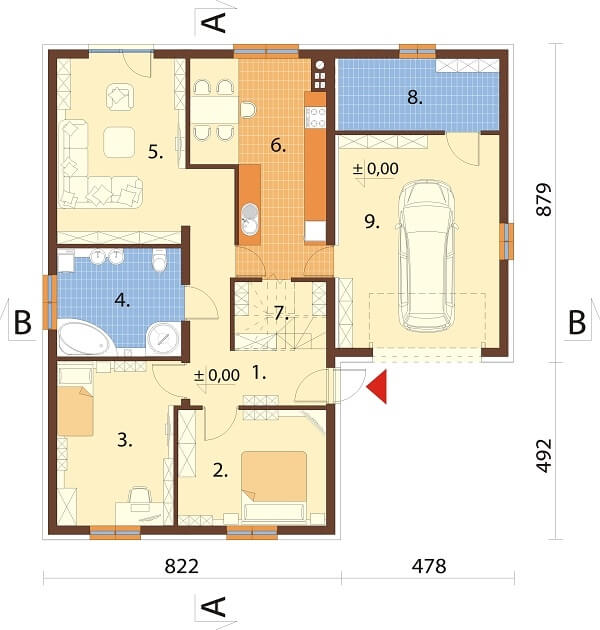 Projekt domu DM-6644 - rzut