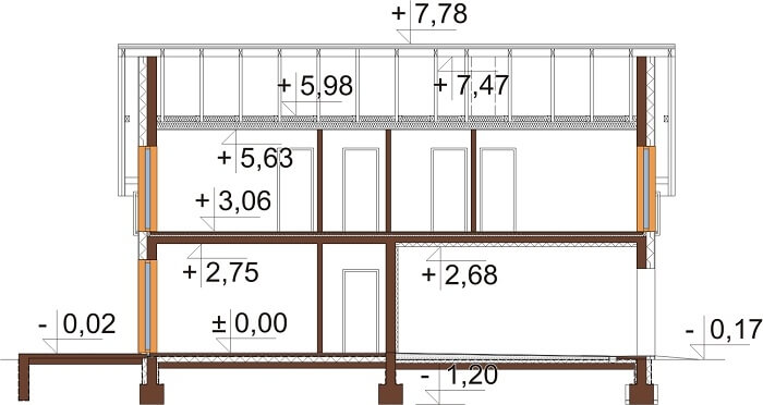 Projekt domu DM-6648 - przekrój