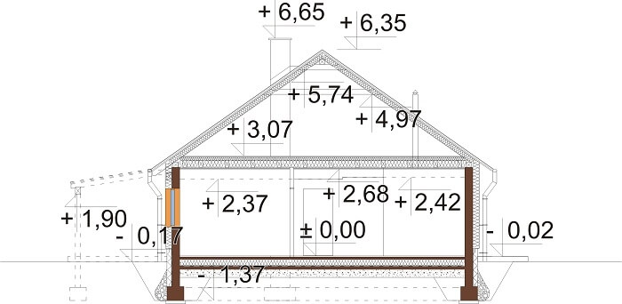 Projekt domu L-6660 - przekrój