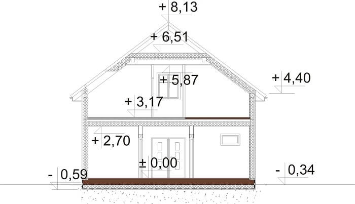 Projekt domu DM-6658 - przekrój