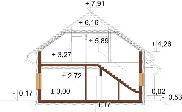 Projekt domu DM-6671 - przekrój