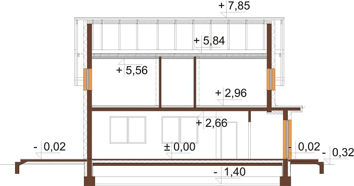 Projekt domu DM-6675 - przekrój