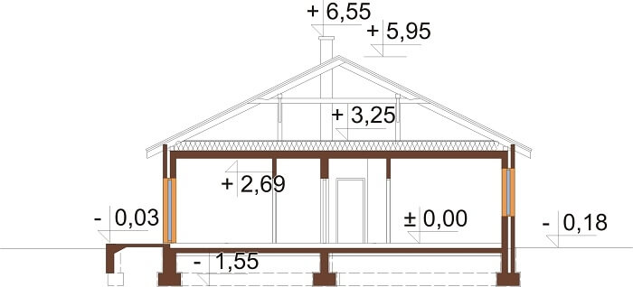 Projekt domu L-6661 - przekrój