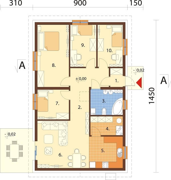 Projekt domu DM-6691 - rzut