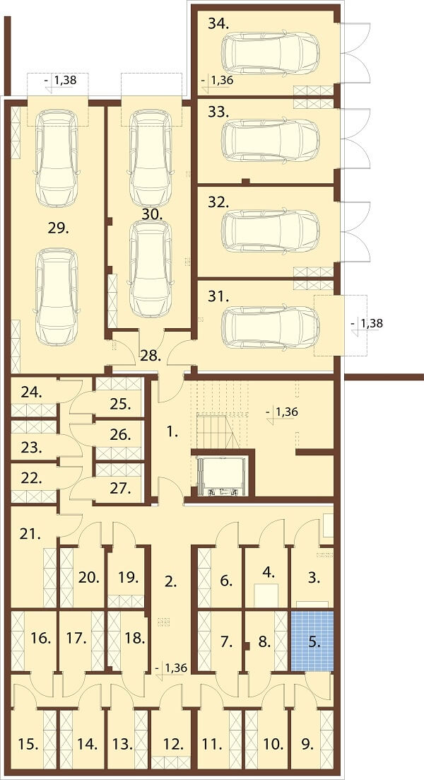 Projekt domu DM-6670 - rzut