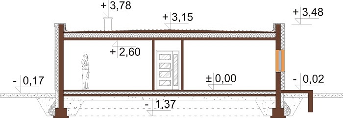 Projekt domu DM-6643 - przekrój