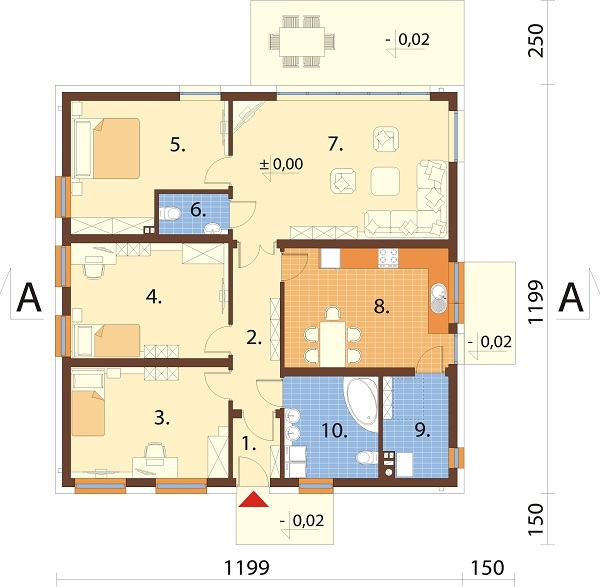 Projekt domu DM-6643 - rzut