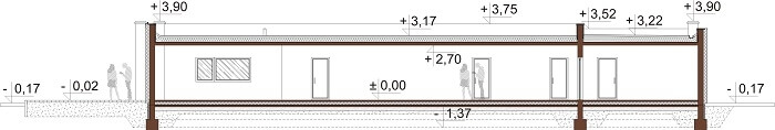 Projekt domu L-6688 - przekrój