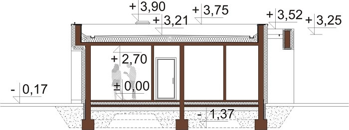 Projekt domu L-6688 - przekrój