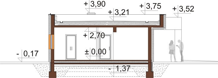 Projekt domu L-6688 - przekrój