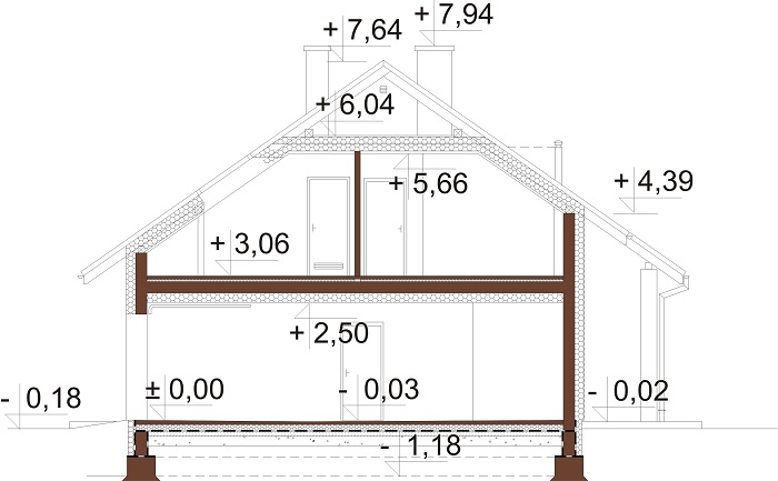 Projekt domu DM-6681 - przekrój