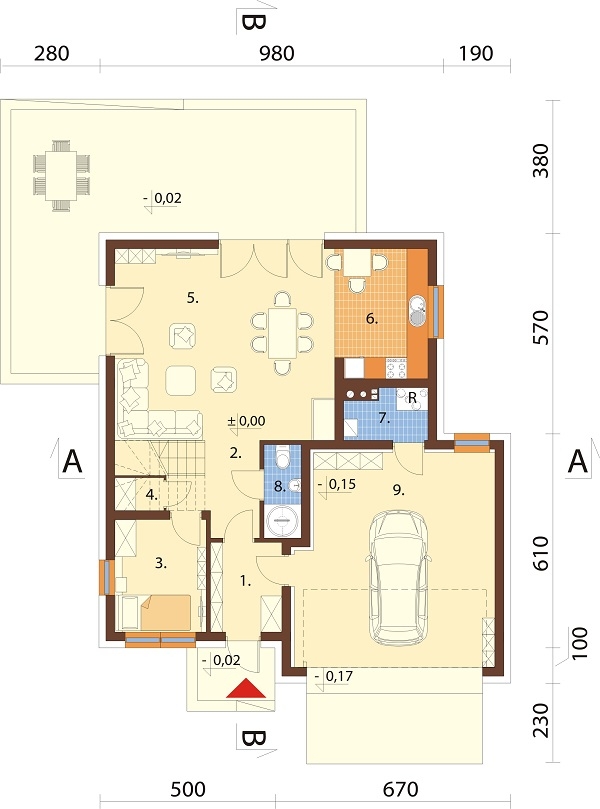 Projekt domu DM-6679 - rzut