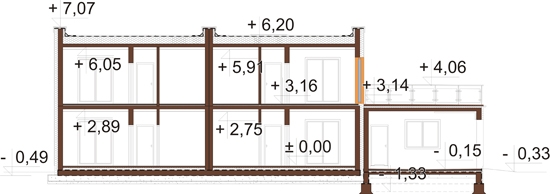 Projekt domu L-6680 - przekrój