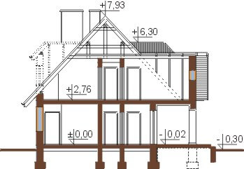 Projekt domu DM-5502 - przekrój