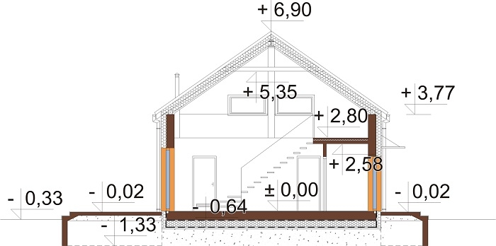 Projekt domu DM-6562 B - przekrój