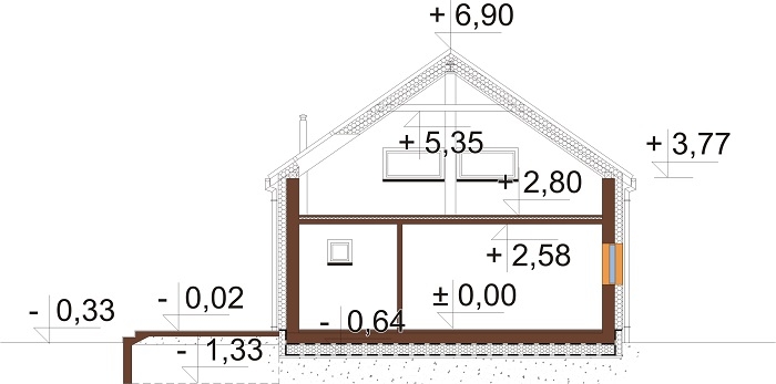 Projekt domu DM-6562 B - przekrój