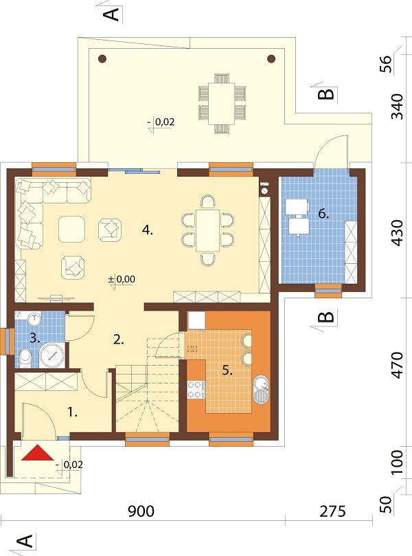 Projekt domu DM-6690 - rzut