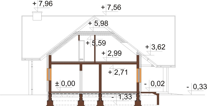 Projekt domu DM-6696 - przekrój