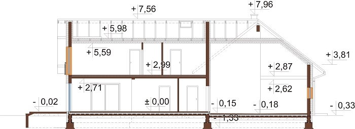 Projekt domu DM-6696 - przekrój