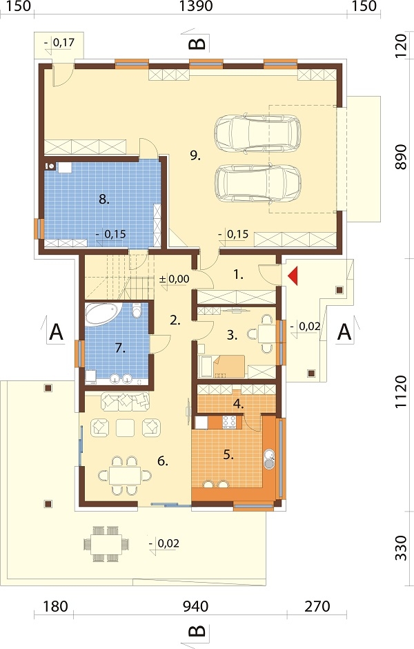 Projekt domu DM-6696 - rzut