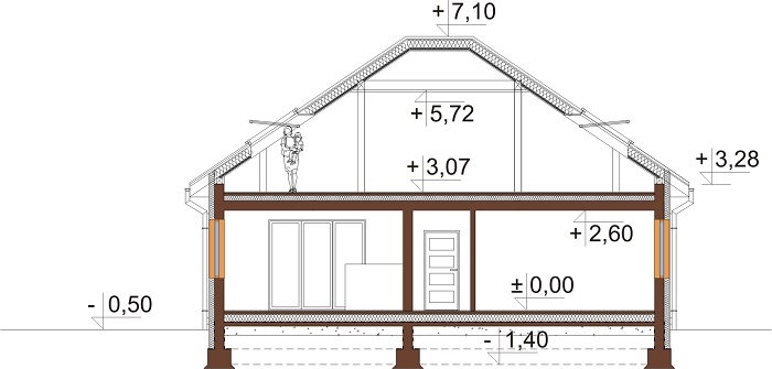 Projekt domu DM-6685 - przekrój