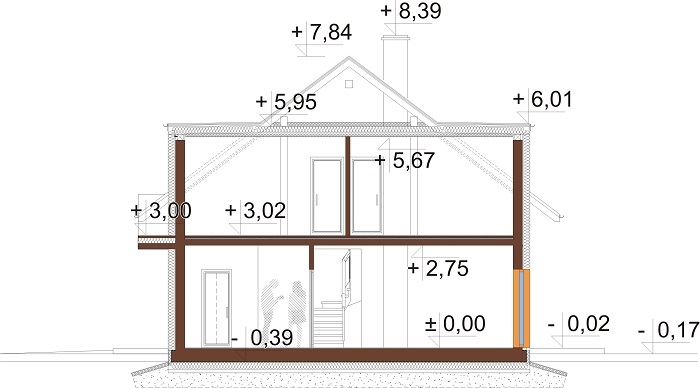 Projekt domu DM-6686 - przekrój