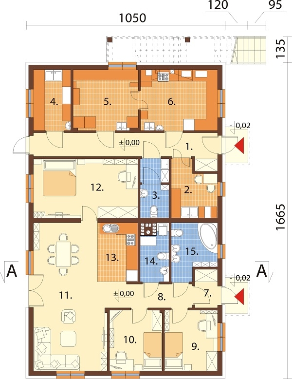 Projekt domu DM-6646 - rzut