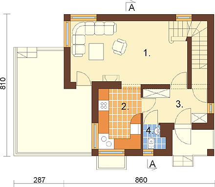 Projekt domu DM-6254 - rzut