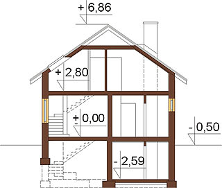 Projekt domu DM-6254 - przekrój