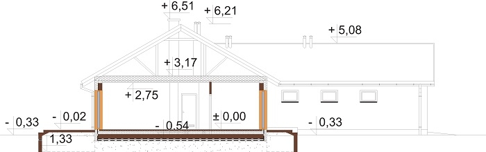 Projekt domu L-6682 - przekrój