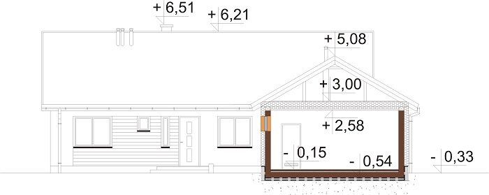 Projekt domu L-6682 - przekrój