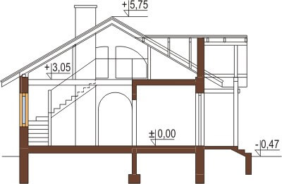 Projekt domu DM-6255 - przekrój