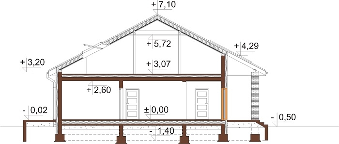 Projekt domu L-6685 - przekrój